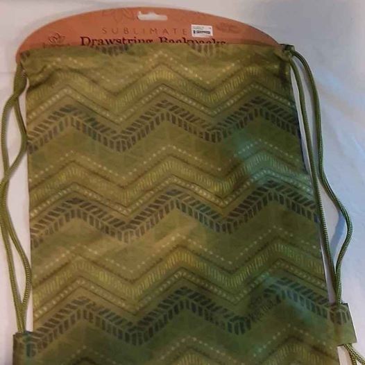 Accessories - Green Drawstring backpack bag NEW