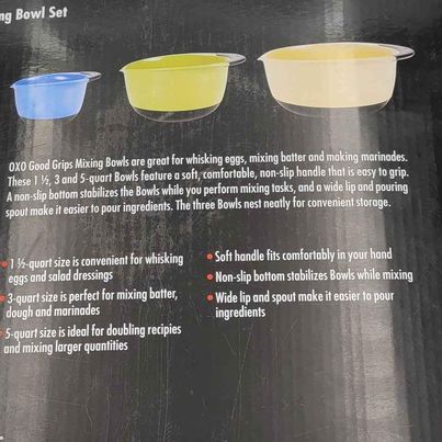 Kitchen - OXO Set of 3 Bowls. - Grannies Garage