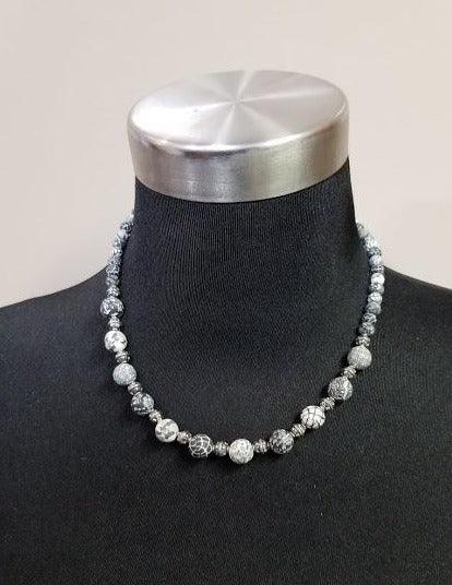 Jewelry - Viva Bead Clay Med Beads, Silver Beaded Necklace (5 Choices of colors) - Grannies Garage