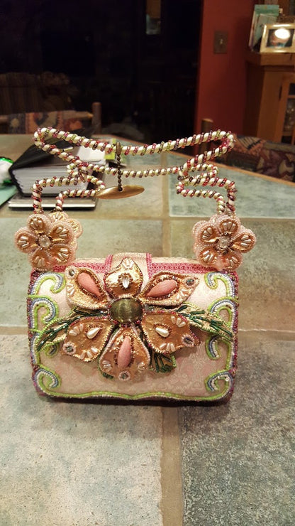 Mary Frances Pink Hand Bag with a Big Flower Retired Design