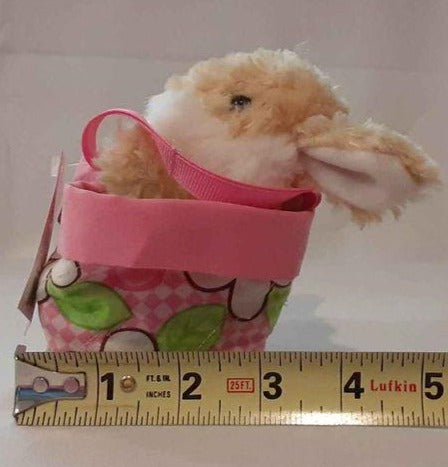 Plush - 3 Douglas toy  bunny in basket NEW!