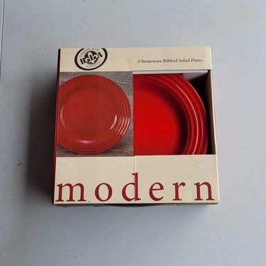 Kitchen - BIA Cordon Bleu - 4 Red 8.75" Salad plates